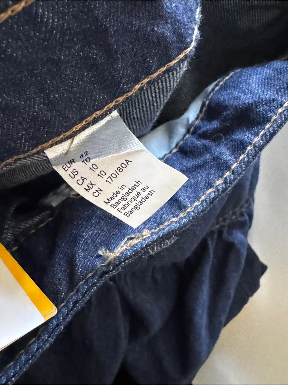 H&M Dark Blue Denim Ruffled Hem Mini Skirt